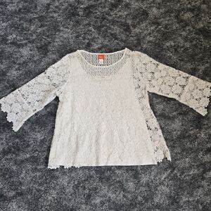Hearts Of Palm Women White Crochet Top
